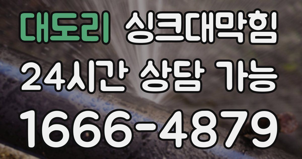 대도리 싱크대 뚫기