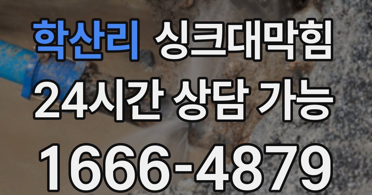 학산리 싱크대 뚫기