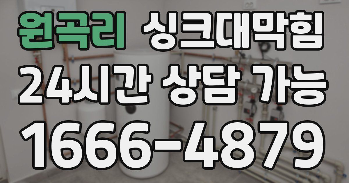 원곡리 싱크대 뚫기