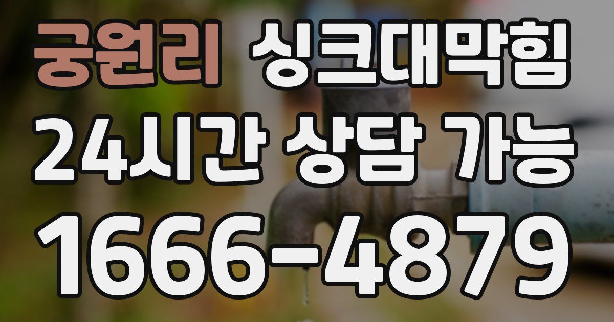 궁원리 싱크대 뚫기