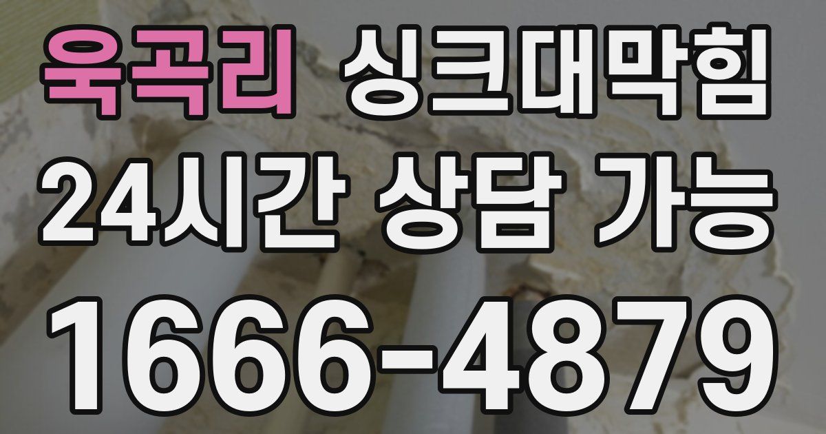 욱곡리 싱크대 뚫기