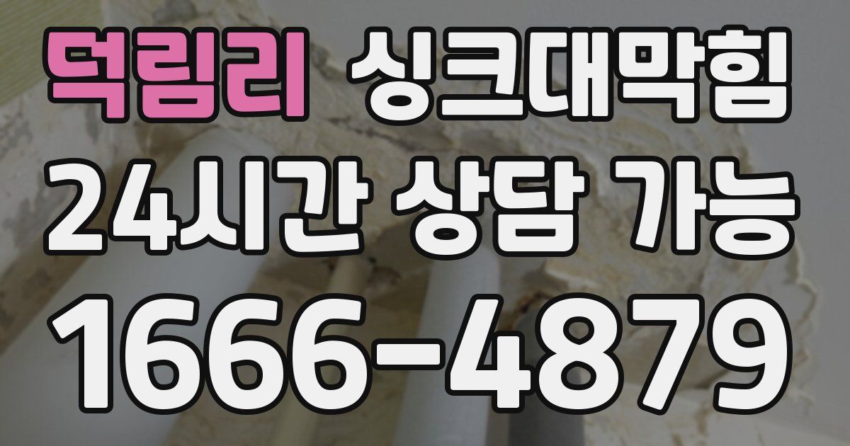 덕림리 싱크대 뚫기