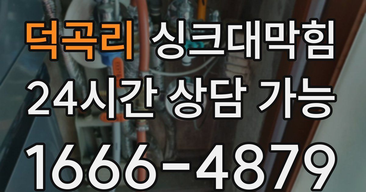 덕곡리 싱크대 뚫기