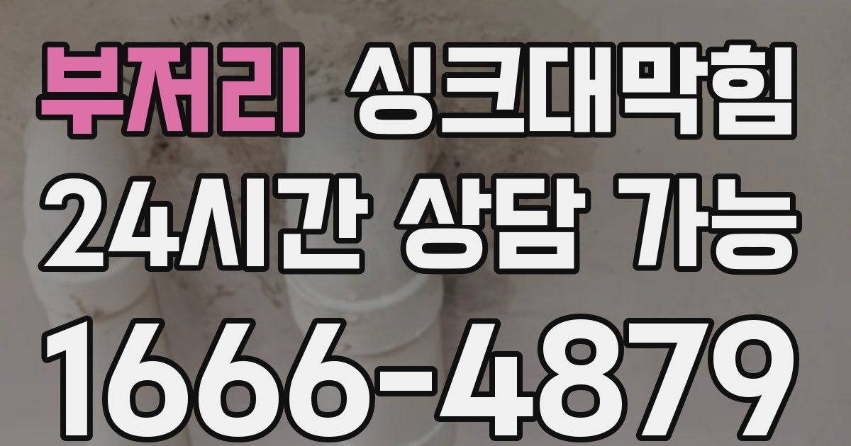 부저리 싱크대 뚫기