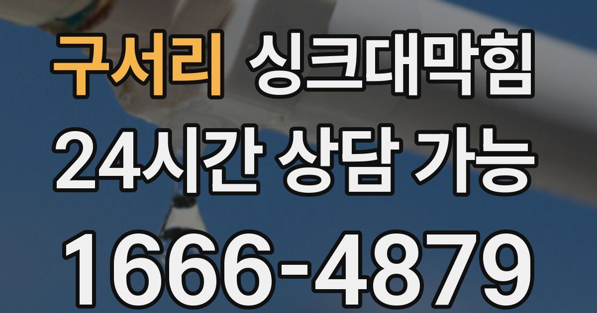 구서리 싱크대 뚫기