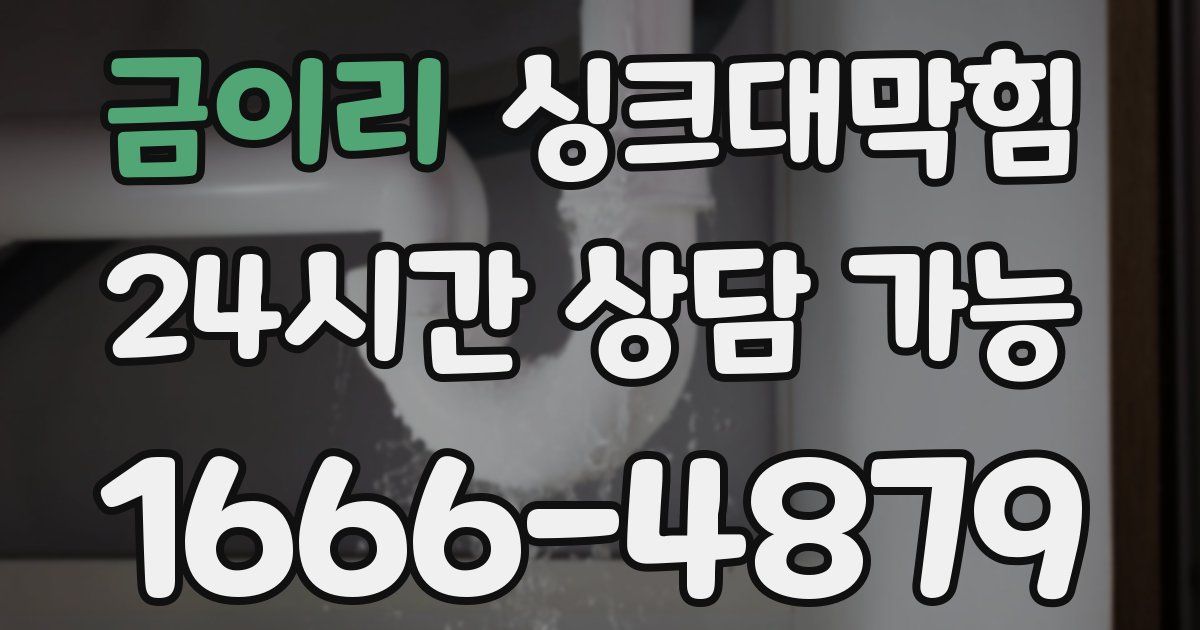 금이리 싱크대 뚫기