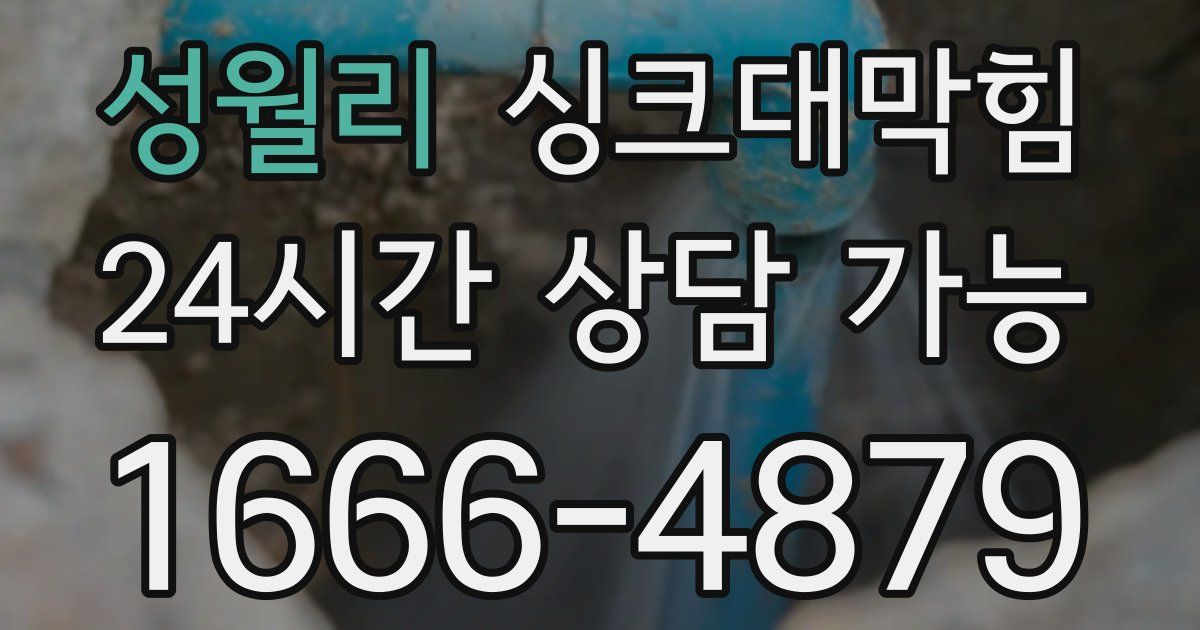 성월리 싱크대 뚫기