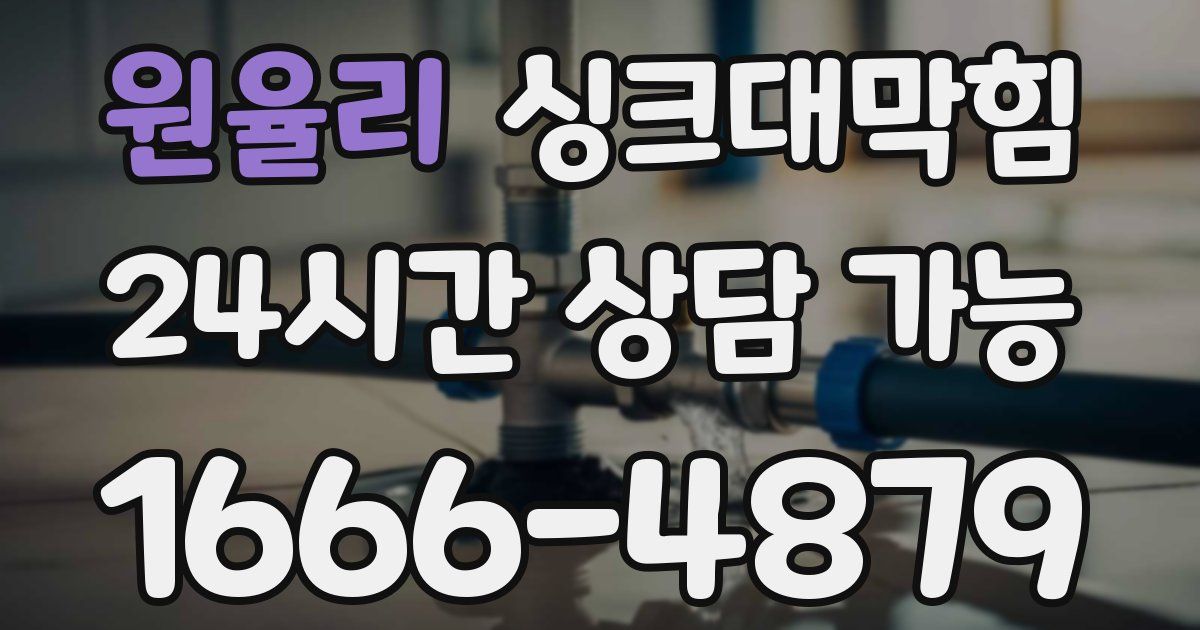 원율리 싱크대 뚫기