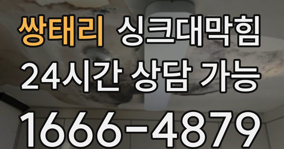 쌍태리 싱크대 뚫기