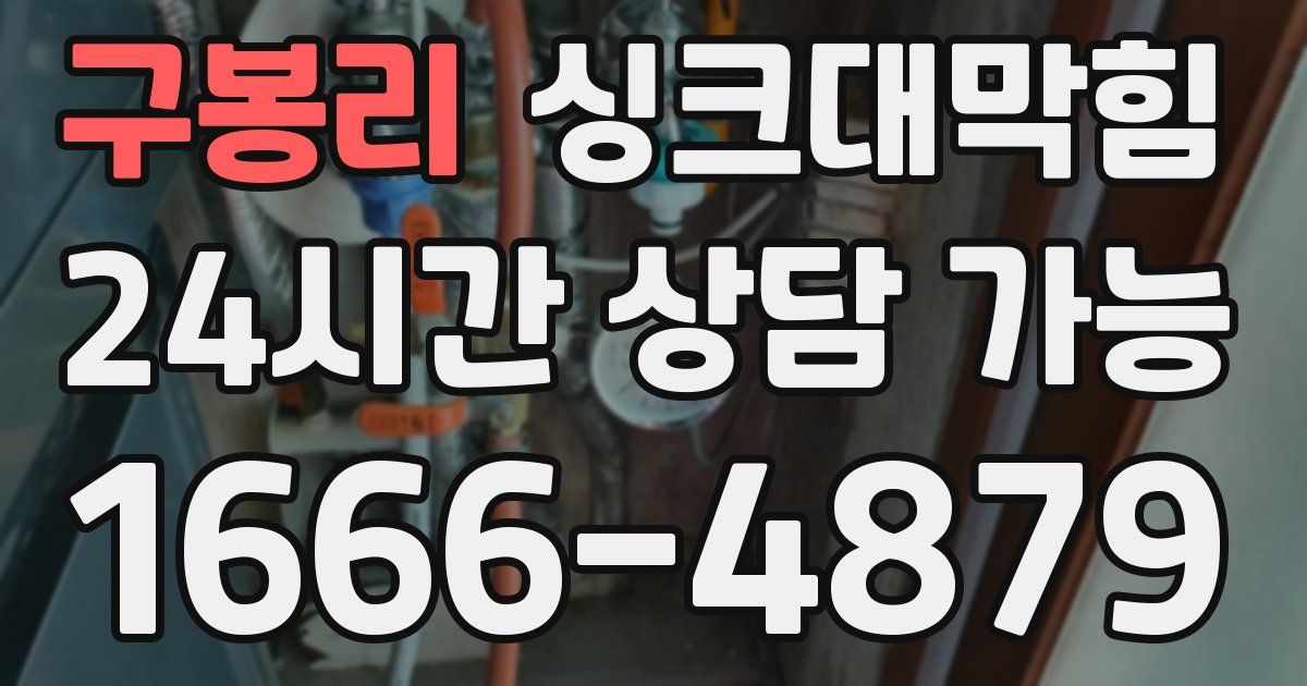 구봉리 싱크대 뚫기