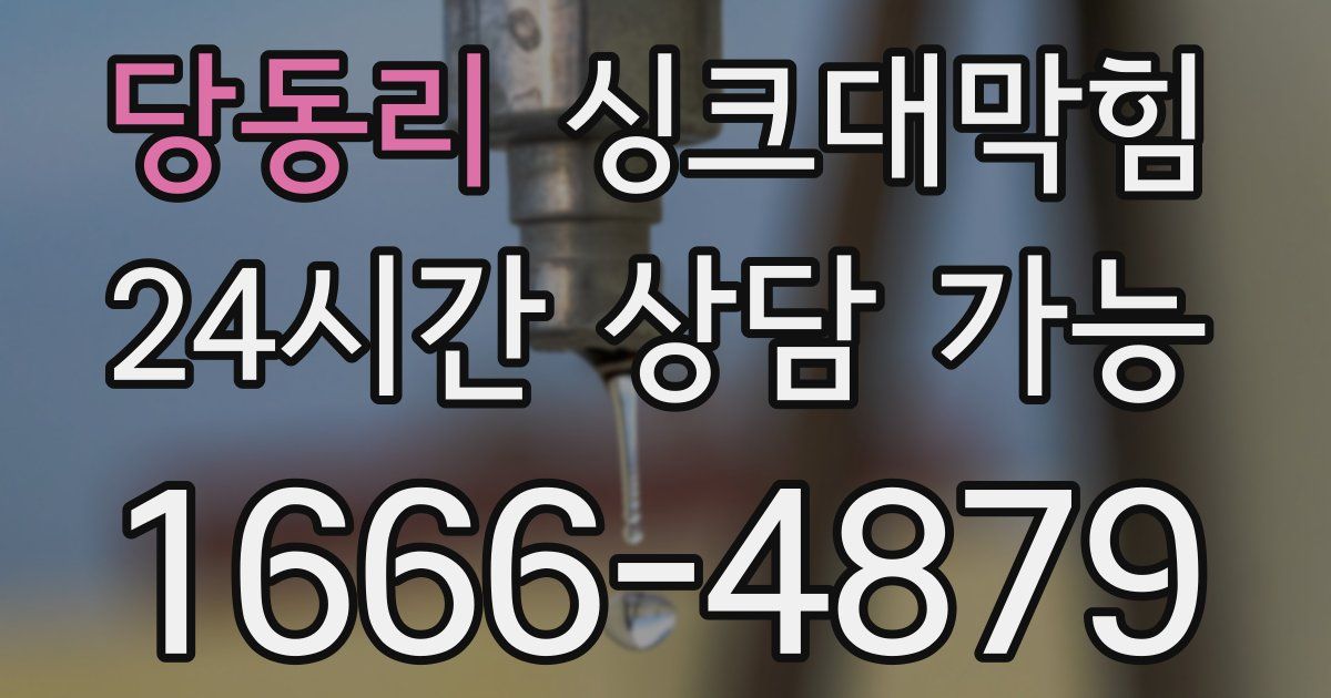 당동리 싱크대 뚫기
