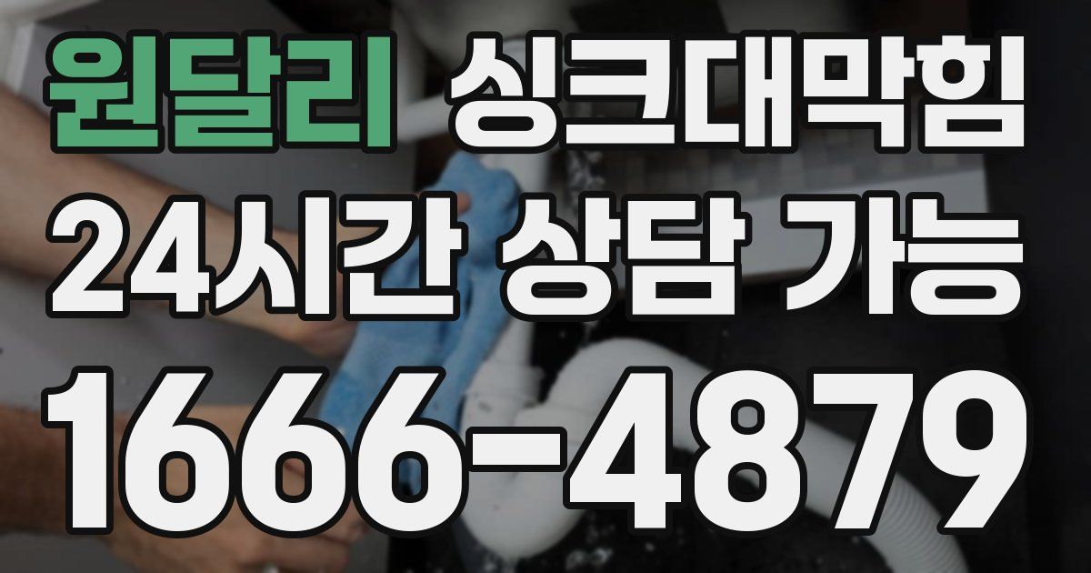 원달리 싱크대 뚫기