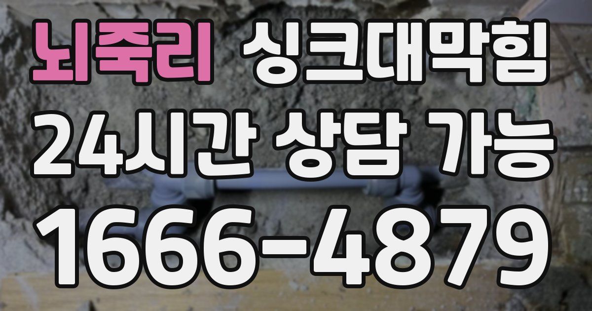 뇌죽리 싱크대 뚫기