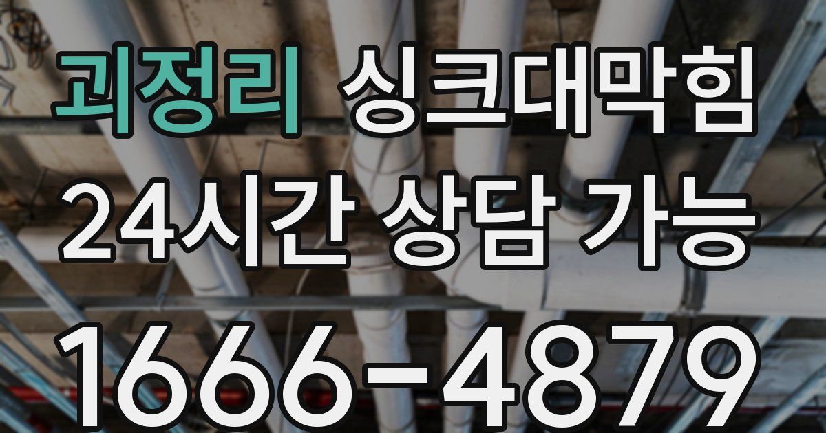 괴정리 싱크대 뚫기