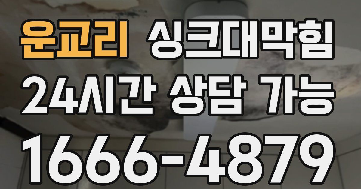 운교리 싱크대 뚫기