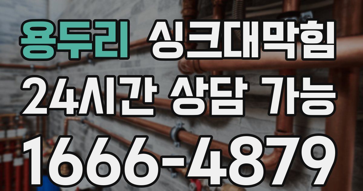 용두리 싱크대 뚫기