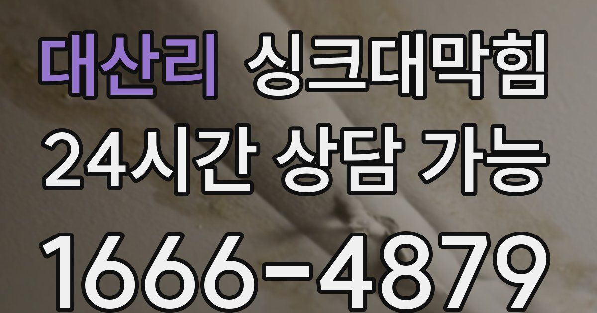 대산리 싱크대 뚫기