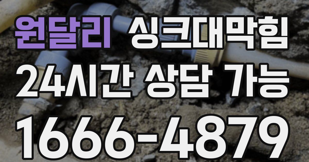 원달리 싱크대 뚫기