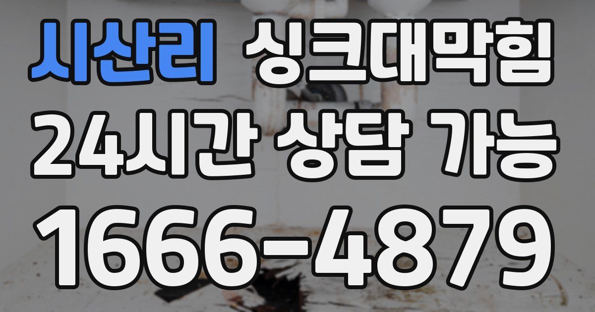 시산리 싱크대 뚫기