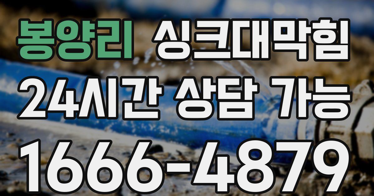 봉양리 싱크대 뚫기