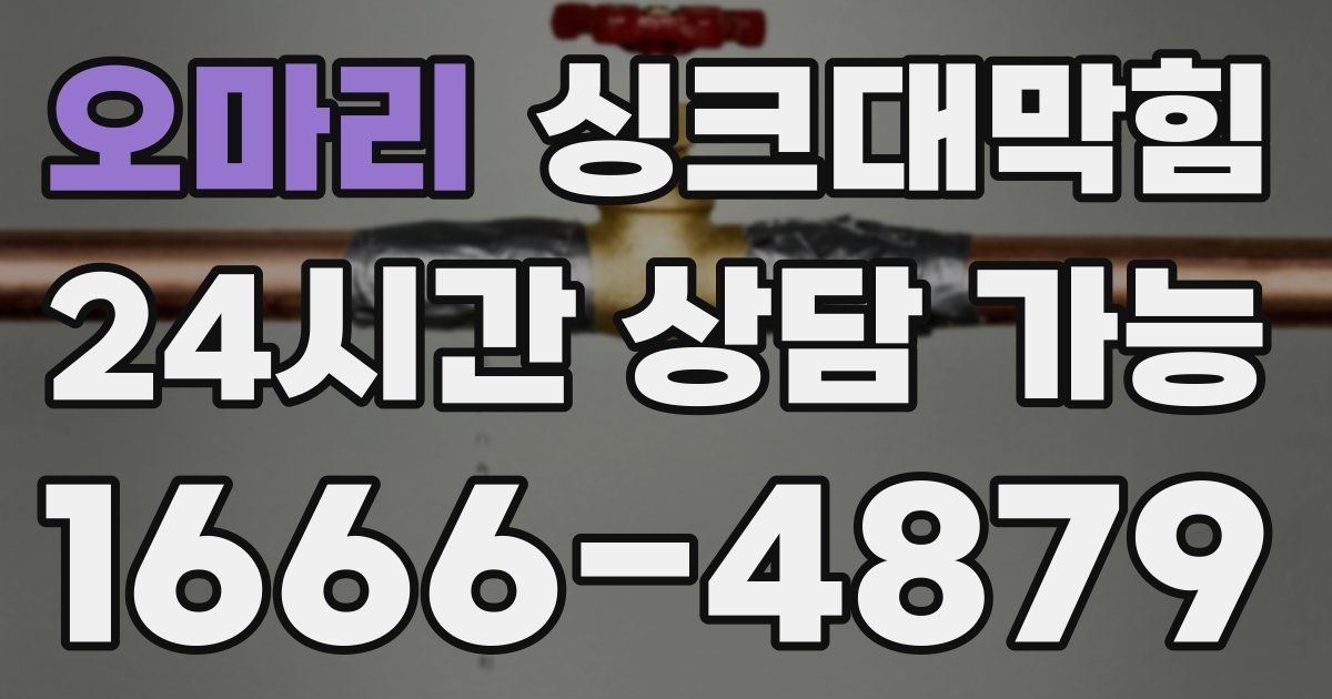 오마리 싱크대 뚫기