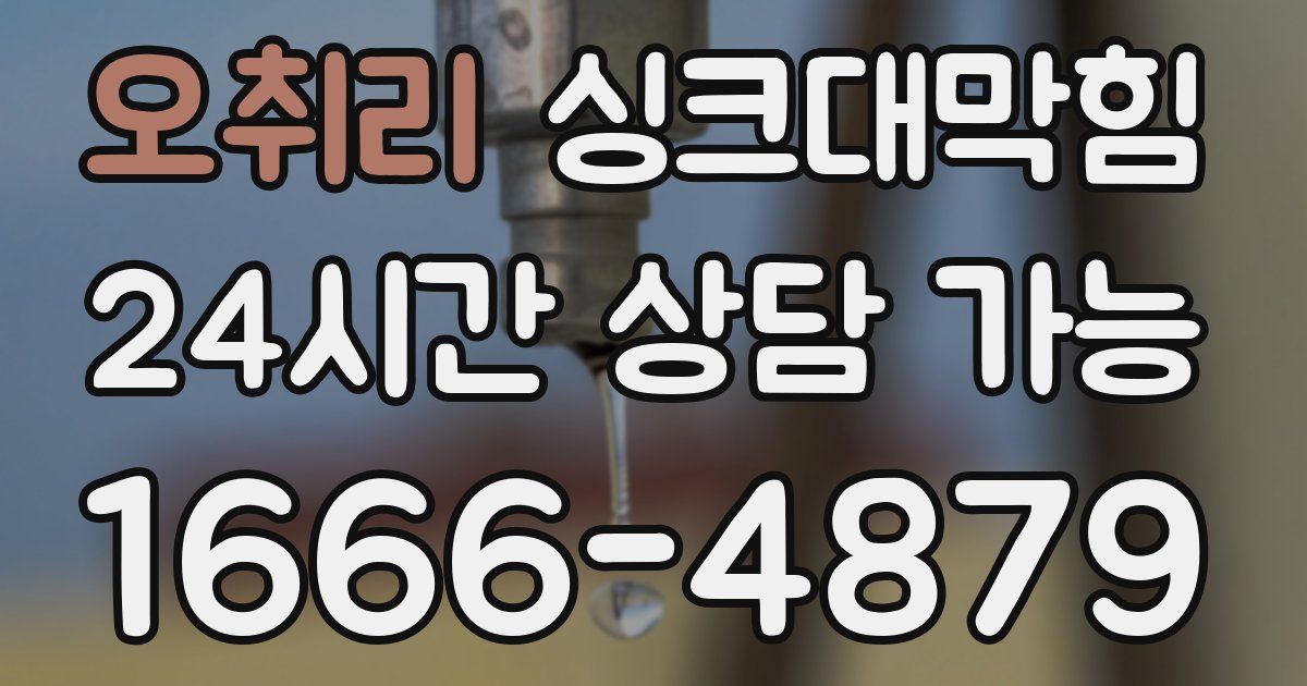 오취리 싱크대 뚫기