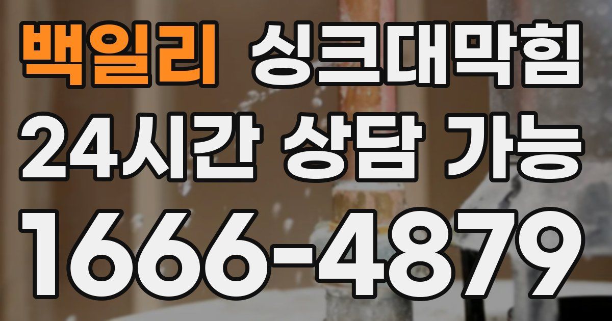 백일리 싱크대 뚫기