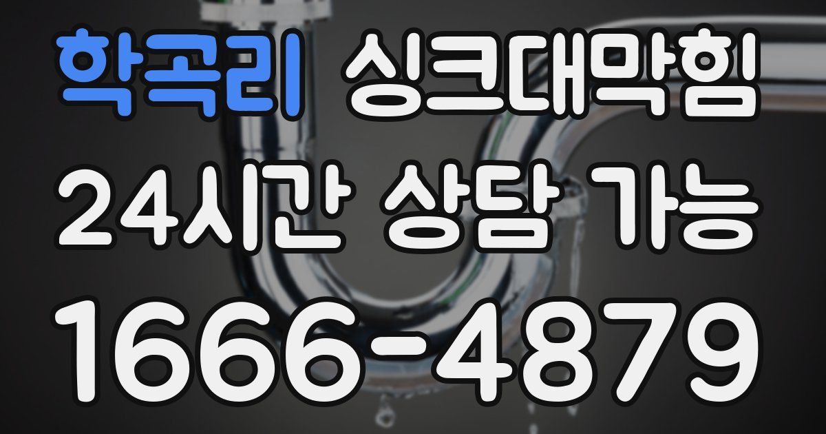 학곡리 싱크대 뚫기