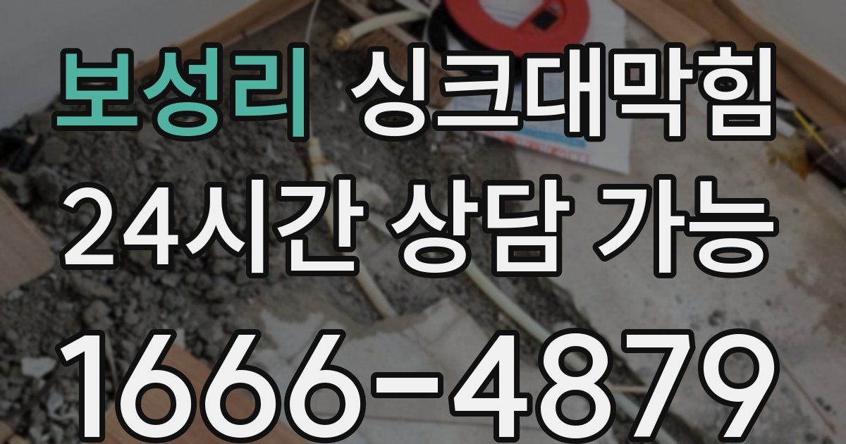 보성리 싱크대 뚫기