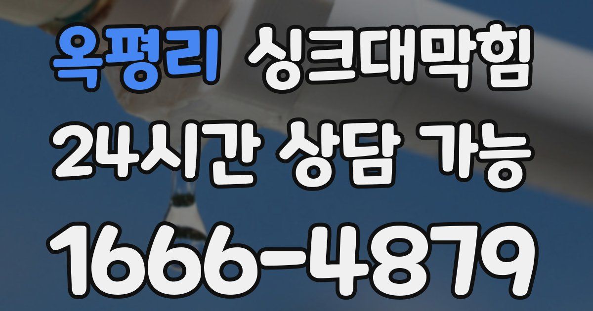 옥평리 싱크대 뚫기