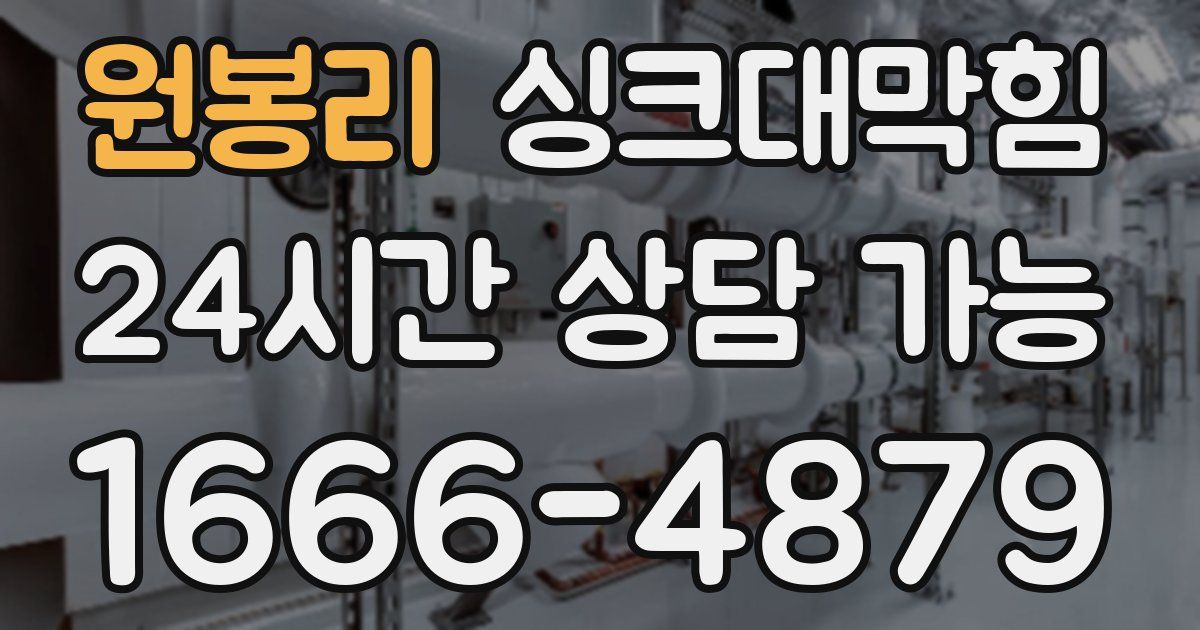 원봉리 싱크대 뚫기