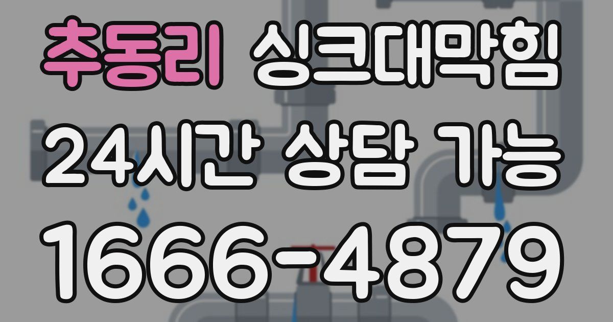 추동리 싱크대 뚫기