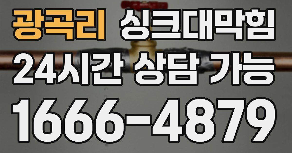 광곡리 싱크대 뚫기
