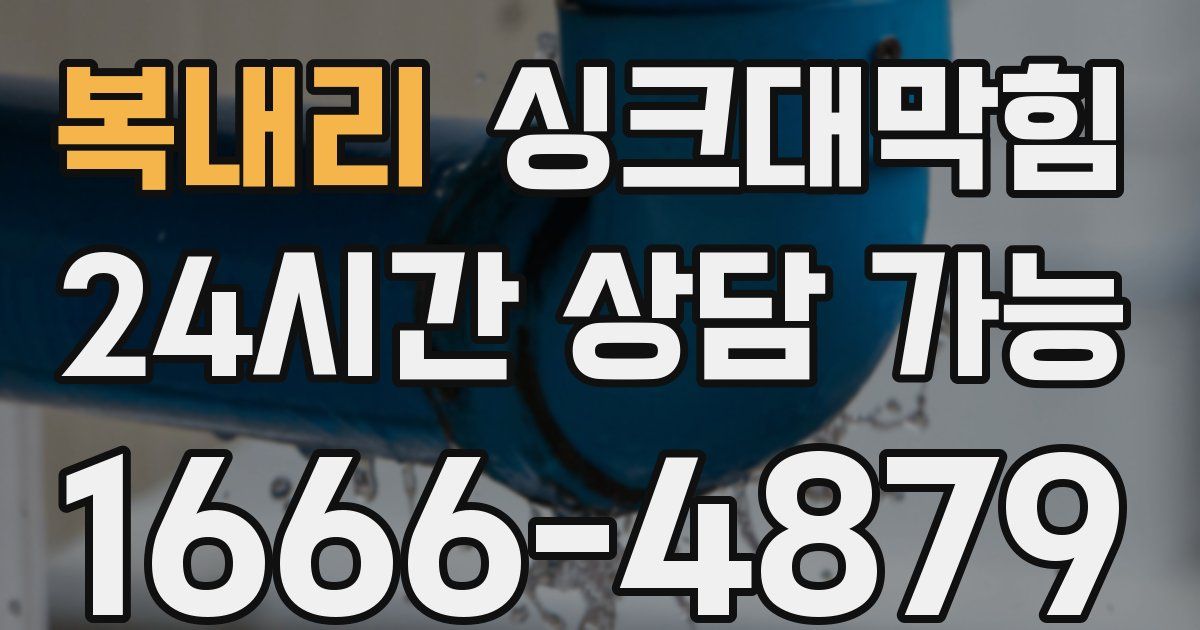 복내리 싱크대 뚫기