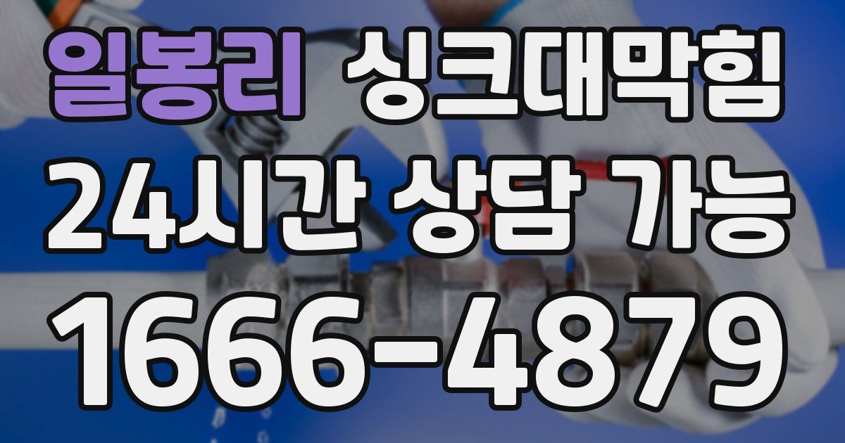 일봉리 싱크대 뚫기