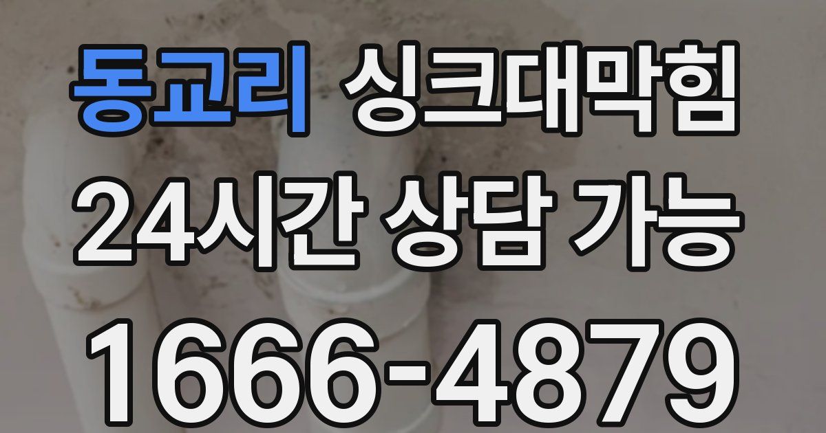 동교리 싱크대 뚫기
