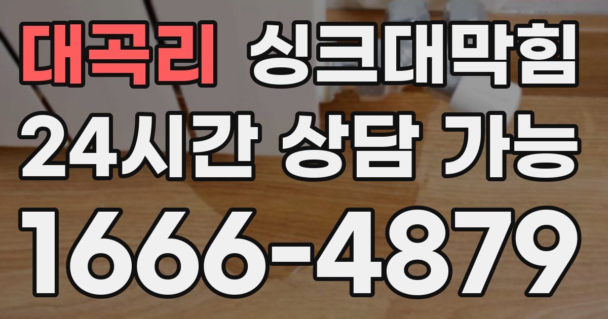 대곡리 싱크대 뚫기