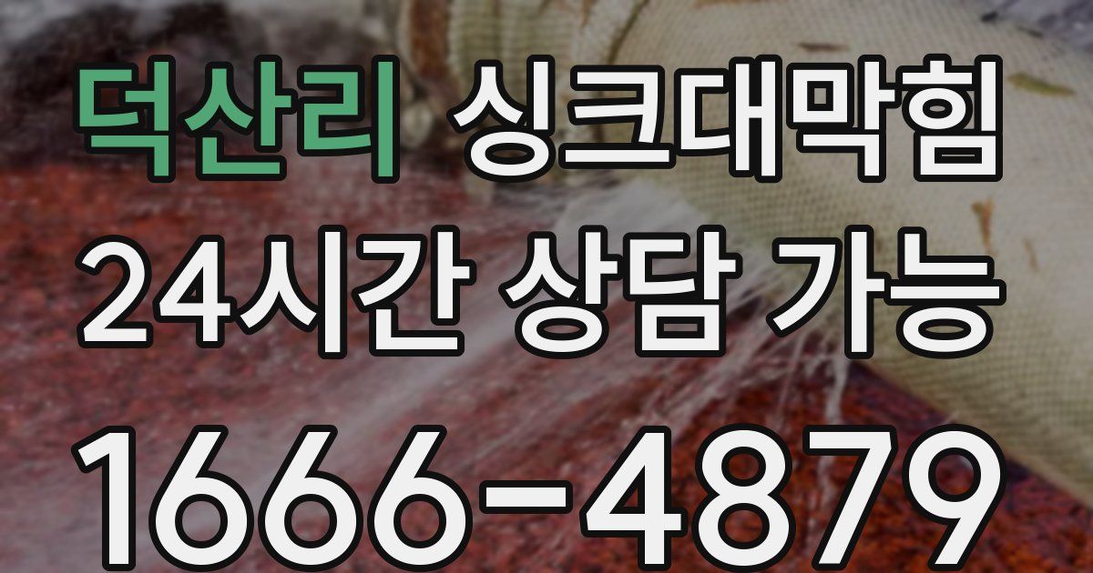 덕산리 싱크대 뚫기