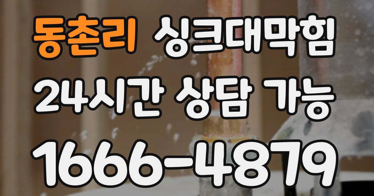 동촌리 싱크대 뚫기