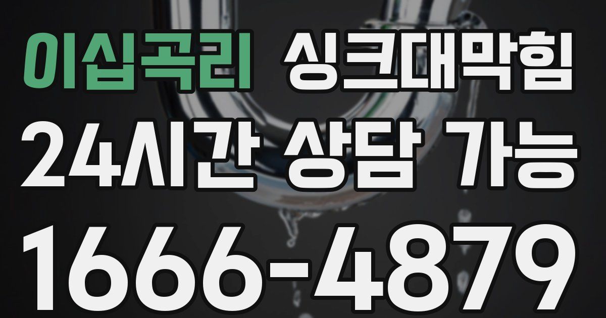 이십곡리 싱크대 뚫기