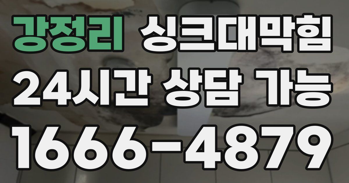 강정리 싱크대 뚫기