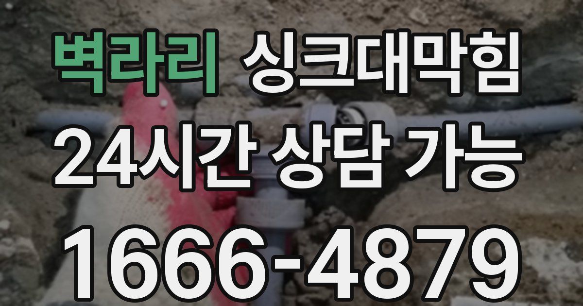 벽라리 싱크대 뚫기