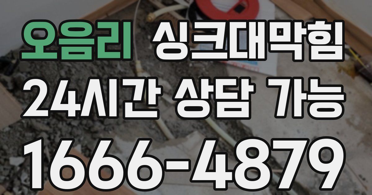 오음리 싱크대 뚫기