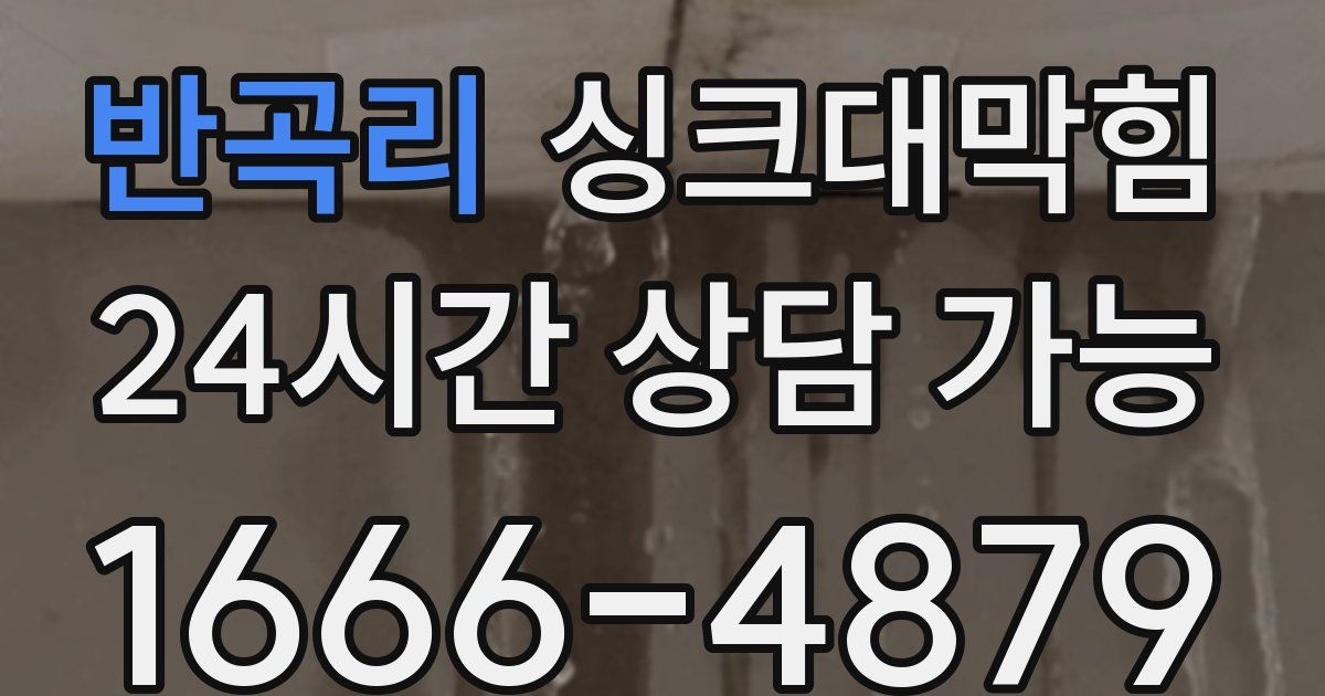 반곡리 싱크대 뚫기