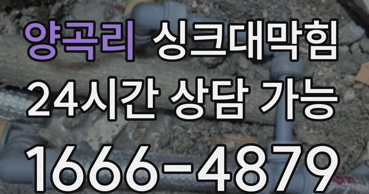 양곡리 싱크대 뚫기