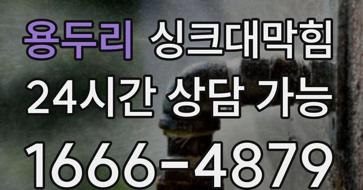 용두리 싱크대 뚫기