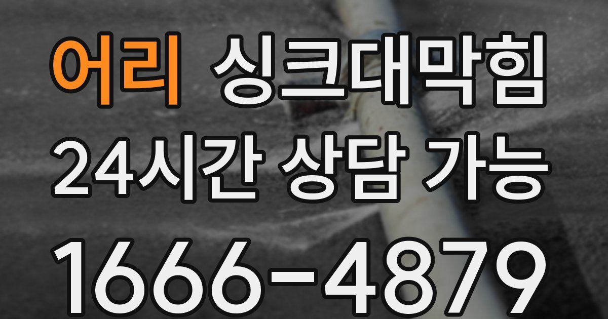 어리 싱크대 뚫기
