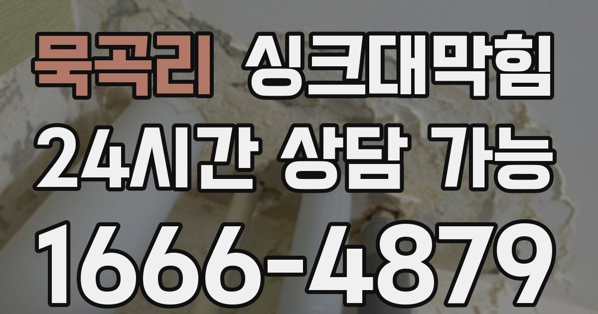 묵곡리 싱크대 뚫기