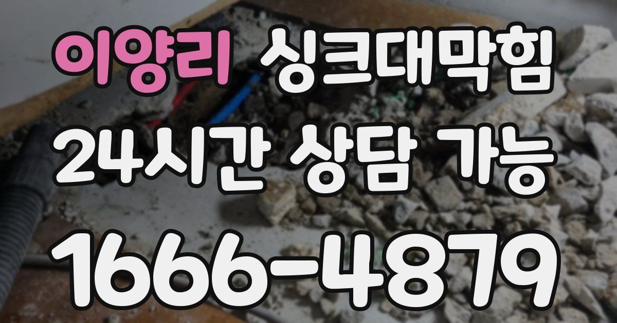 이양리 싱크대 뚫기