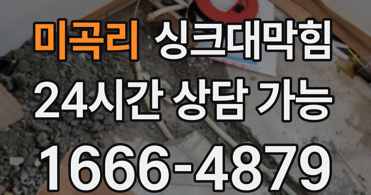 미곡리 싱크대 뚫기